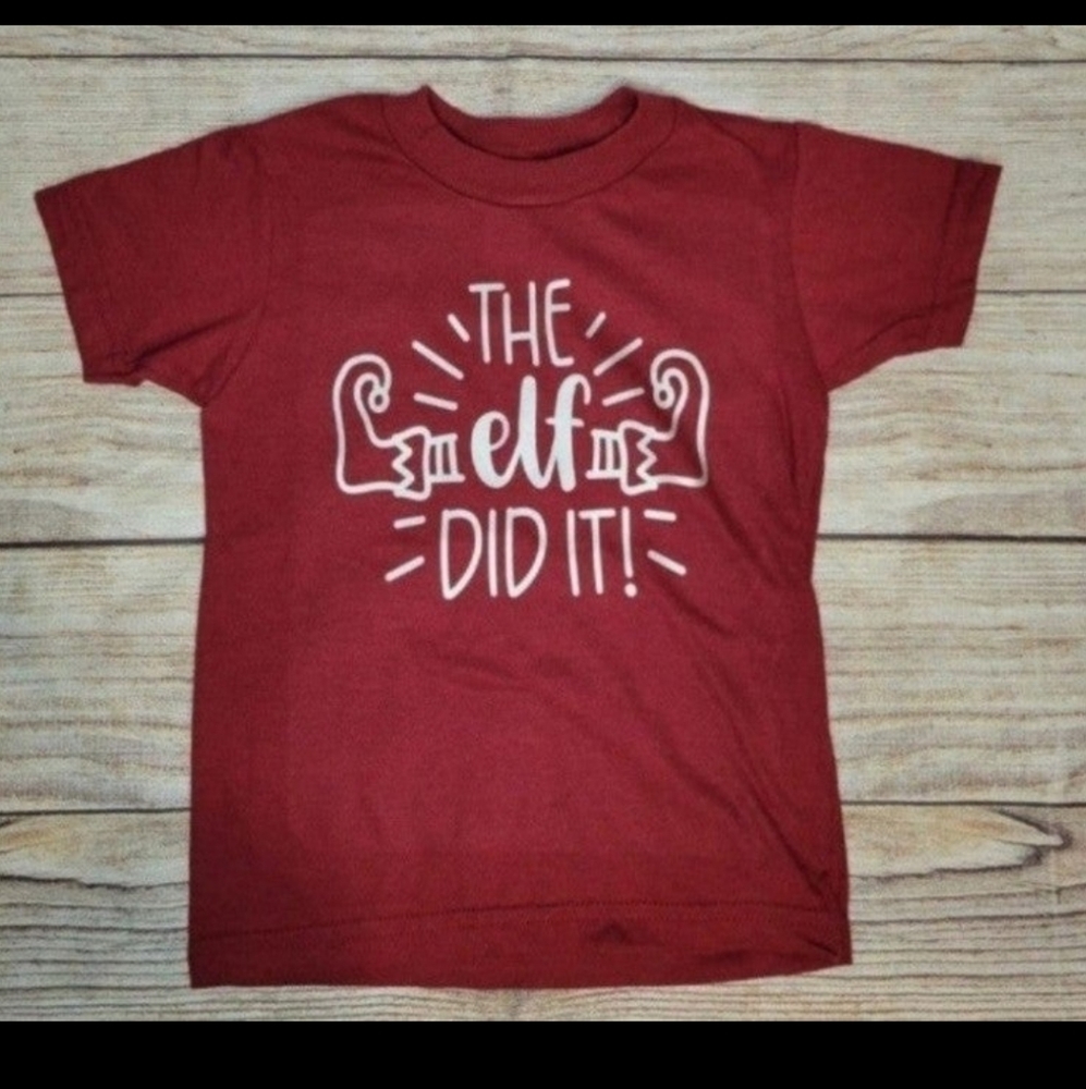 The elf did it christmas holiday toddler tee shirt